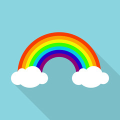 Rainbow icon. Flat illustration of rainbow vector icon for web