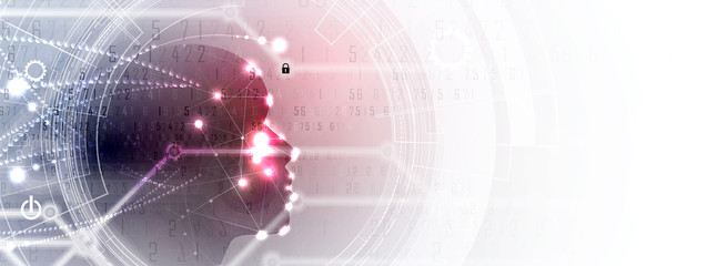 Artificial intelligence. Technology web background. Virtual concept