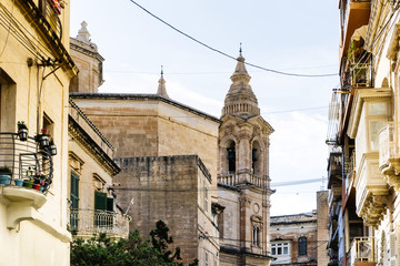 Fototapeta na wymiar Cathedral view of Valletta in Malta