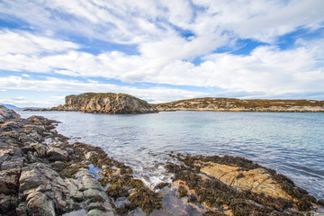 Fototapeta na wymiar scenic fjord coastline in the south of Norway, Europe
