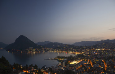Lugano landscape at night