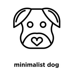 minimalist dog icon isolated on white background