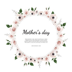 Mother s day greeting card with flowers background