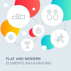 sports, education outline vector icons and elements background with circle bubbles networks.Multipurpose use on websites, presentations, brochures and more