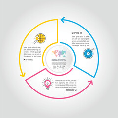 infographic design business concept with 3 options, parts or processes.