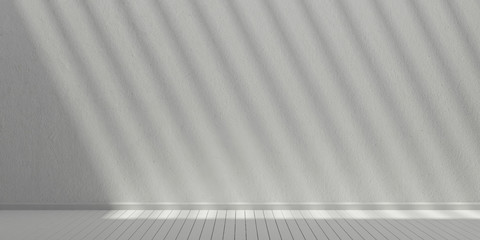 3d Stimulate Of White Room Interior And Wood Plank Floor