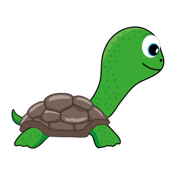 Cute Green Turtle cartoon, Clip Art