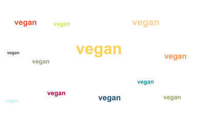 Viele bunte Vegan-Zeichen