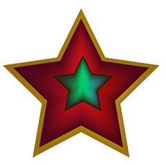 Red Star on white background