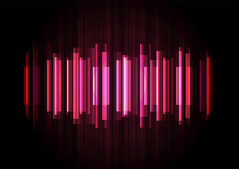 pink wave overlap in dark background, stripe layer backdrop, technology template, vector illustration