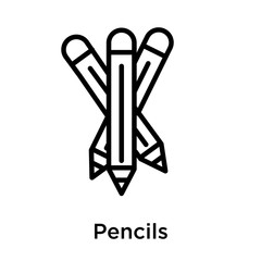 Pencils icon isolated on white background