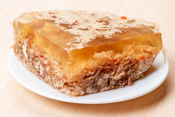 Cold meat on a plate