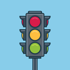 Traffic light icon. Flat style