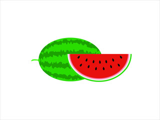 Fresh and juicy whole watermelon and slice