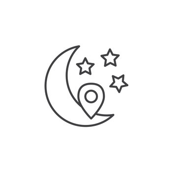 Space Travel icon -  Moon & Stars - Tourism to Outer Space - Exploration Astrotourism