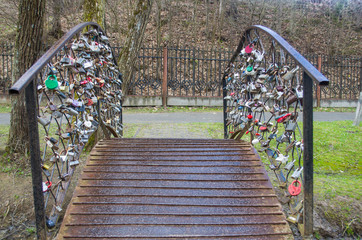 bridge with locks of lovers
