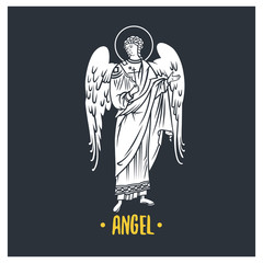 Angel god, illustration. 
