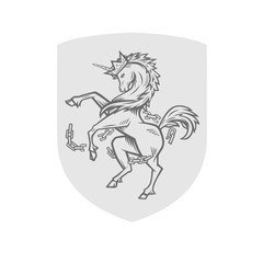 Fototapeta na wymiar Vector image of heraldic unicorn.