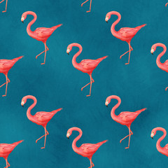 Obraz premium Flamingo, seamless backfground, pattern