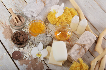 chocolate mud powder for body and face with natural soap and avocado oil