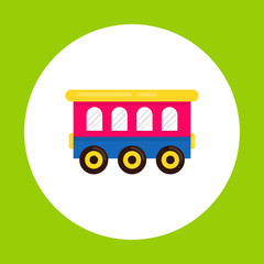 cartoon cute railway carriage icon