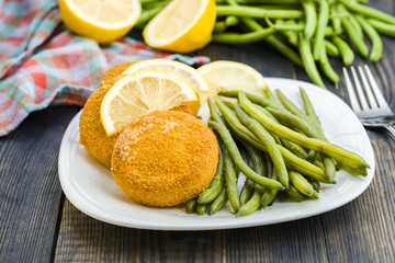 Green Bean and fish burger