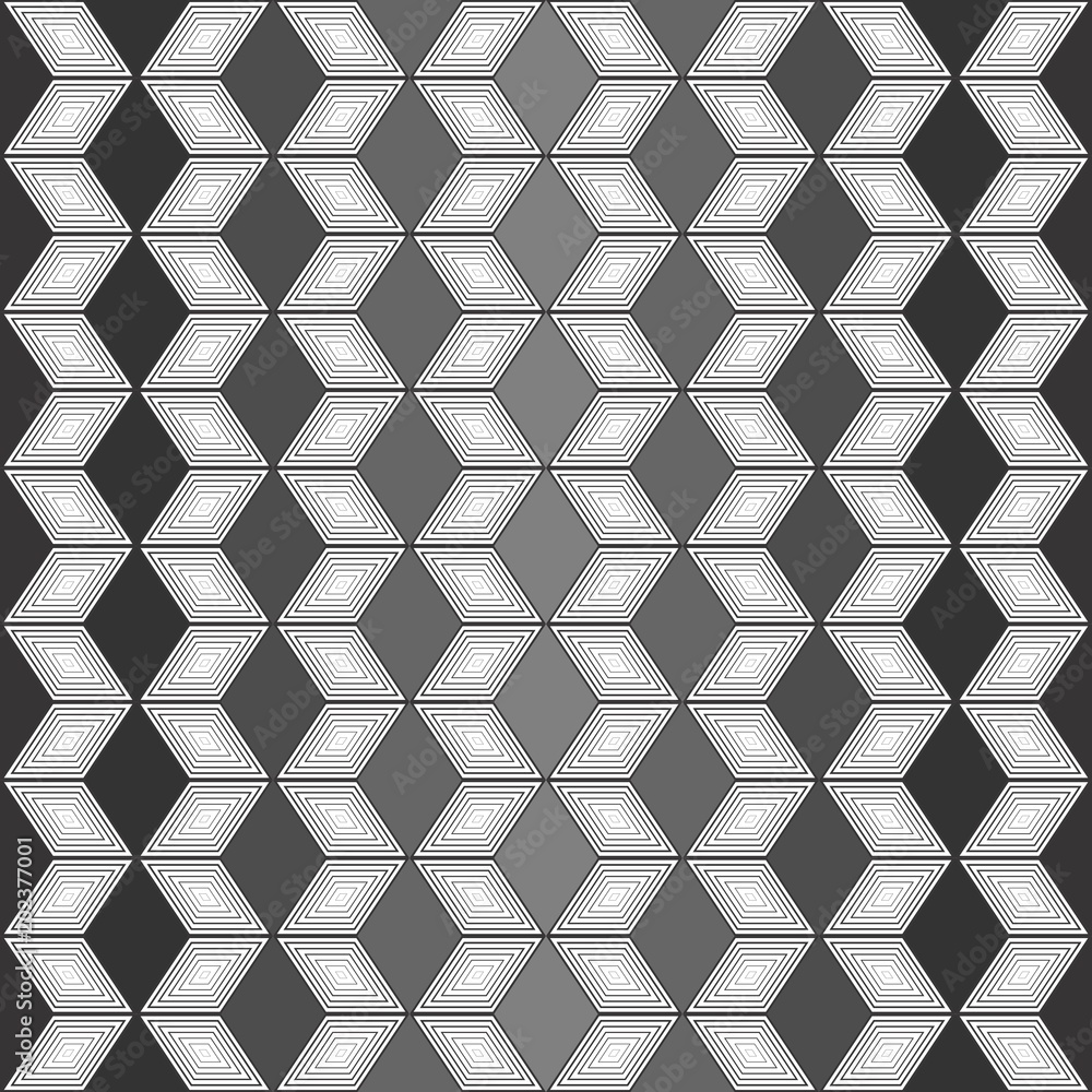 Poster seamless black and white block technology pattern. vector busines background.