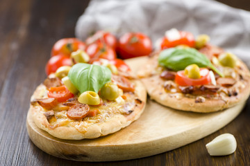 mini pizza and casseroles