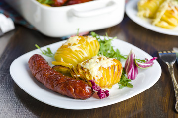 roasted sausage with potatoes