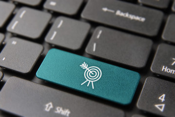 Business target button on computer keyboard