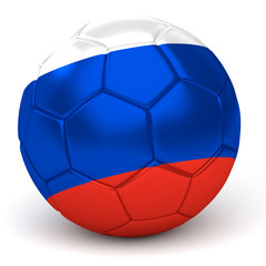 Obraz premium Soccer Ball With Russian Flag 3D Render