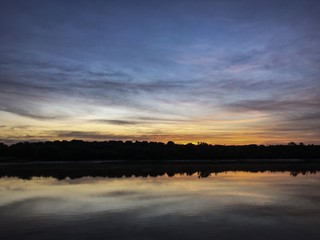 sunset over the river