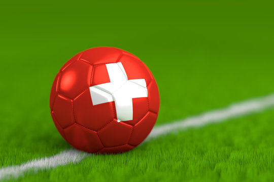 Soccer Ball With Swiss Flag 3D Render
