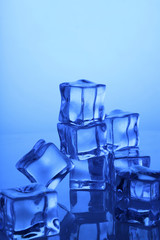 Stack of Transparent Ice Cubes