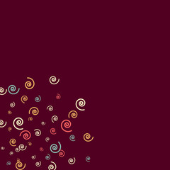 Festive Background with Colorful spirals. Trendy Pattern for Postcard, Print, Banner or Poster. Pretty spirals For Party Decoration, Wedding, Birthday or Anniversary Invitation. Vector