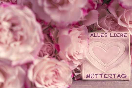 Alles Liebe zum Muttertag! Rosen mit Herz