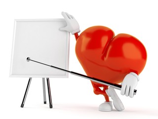 Heart character with blank whiteboard © Talaj