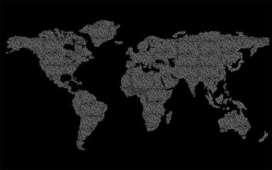 Abstract world map of dots. Vector background