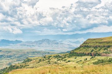Fototapeta na wymiar View from the top of Oliviershoek Pass into Kwazulu-Natal