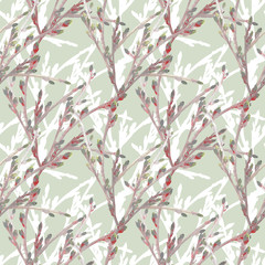 Spring branch of a tree.Seamless pattern.
