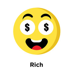 Rich icon isolated on white background