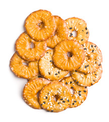 Round salty pretzels