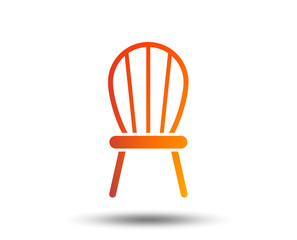 Chair sign icon. Modern furniture symbol. Blurred gradient design element. Vivid graphic flat icon. Vector