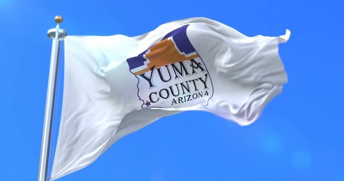 Flag of Yuma county, state of Arizona, in United States - loop