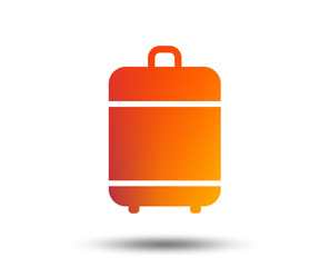 Travel luggage bag icon. Baggage symbol. Blurred gradient design element. Vivid graphic flat icon. Vector