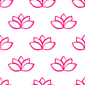 Lotus Flower Seamless Pattern.