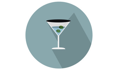 Cocktail glass vector icon- illustration for food web and app