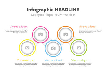 Infographic Layout with Circular Photo Placeholders