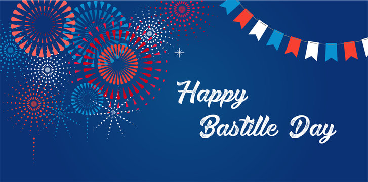 Happy Bastille Day, the French National Day poster and concept design