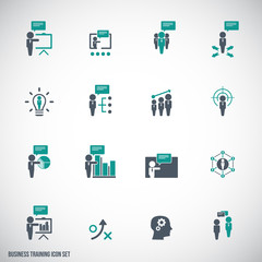 Business training icon set   